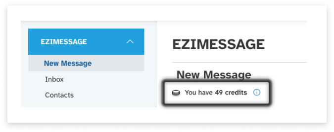colourful screenshot showing options to add recipients when sending a New Message under EziMessage